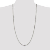 Sterling Silver Rhodium-plated 3.95mm Beveled Oval Cable Chain - QC-48294F94-4554