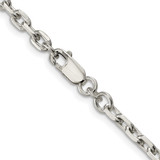 Sterling Silver Rhodium-plated 3.95mm Beveled Oval Cable Chain - QC-6A7F7E73-8546