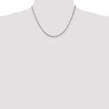 Sterling Silver Rhodium-plated 3.95mm Beveled Oval Cable Chain - QC-8273B934-7093