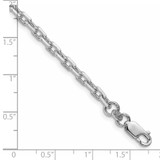 Sterling Silver Rhodium-plated 3.95mm Beveled Oval Cable Chain - QC-9A0DB62B-8404