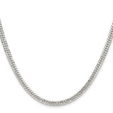 Sterling Silver Rhodium-plated 3.9mm Double Diamond-cut Curb Chain - QD-B69AA045-6297