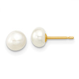 14k 5-6mm White Freshwater Cultured Pearl 5 inch Bracelet, 14 inch Necklace and Post Earrings Set - XF-6D13C859-8729