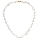 14k 5-6mm White Freshwater Cultured Pearl 5 inch Bracelet, 14 inch Necklace and Post Earrings Set - XF-6D13C859-8729