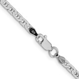 Sterling Silver Rhodium-plated 3mm Flat Anchor Chain - QA-DF798669-2652