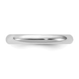 Sterling Silver Rhodium-plated 3mm Half-Round Size 8 Band