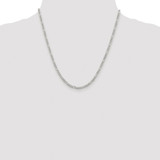 Sterling Silver Rhodium-plated 3mm Pav‚ Flat Figaro Chain - QF-BDD03CA8-3953