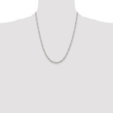 Sterling Silver Rhodium-plated 3mm Pav‚ Flat Figaro Chain - QF-FFB21747-3755