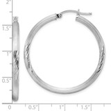 Sterling Silver Rhodium-plated 3mm Polished/Satin Diamond-cut Hoop Earrings - QE-16692587-4989