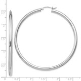 Sterling Silver Rhodium-plated 3mm Round Hoop Earrings - QE-6A55EB25-9672
