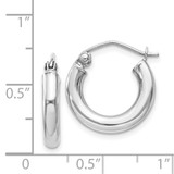 Sterling Silver Rhodium-plated 3mm Round Hoop Earrings - QE-70F8E9D2-2129