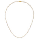 14k 5-6mm White Near-Round Freshwater Cultured Pearl 24 inch Necklace