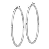Sterling Silver Rhodium-plated 3mm Round Hoop Earrings - QE-BFF5A71B-6171