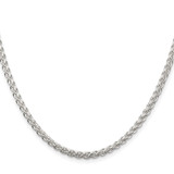 Sterling Silver Rhodium-plated 3mm Round Spiga Chain - QS-6B388E74-5086