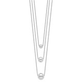 Sterling Silver Rhodium-plated 3-Strand w/2in ext. Polished Necklace