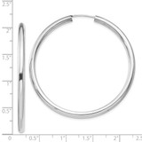 Sterling Silver Rhodium-plated 3x50mm Endless Tube Hoop Earrings