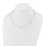 14k 5-6mm White Near-Round Freshwater Cultured Pearl 7-Station 18 inch Necklace