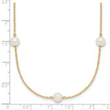 14k 5-6mm White Near-Round Freshwater Cultured Pearl 7-Station 18 inch Necklace