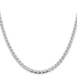 Sterling Silver Rhodium-plated 4.0mm D/C Flat Anchor Curb Chain - QF-695FE67D-1125