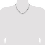 Sterling Silver Rhodium-plated 4.0mm Lightweight Flat Figaro Chain - QM-45525474-1496