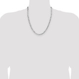 Sterling Silver Rhodium-plated 4.0mm Lightweight Flat Figaro Chain - QM-7DDC5E1A-8914