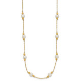 14k 5-6mm White Near-Round Freshwater Cultured Pearl Beaded 12-Station 18 inch Necklace