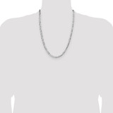 Sterling Silver Rhodium-plated 4.0mm Lightweight Flat Figaro Chain - QM-B3B33EC5-4054