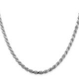 Sterling Silver Rhodium-plated 4.25mm Diamond-cut Rope Chain - QD-336A2A93-1015