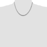 Sterling Silver Rhodium-plated 4.25mm Diamond-cut Rope Chain - QD-A4B0FC18-4546