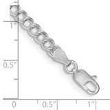 Sterling Silver Rhodium-plated 4.25mm Double Link Charm Bracelet - QC-D58C41E9-2344