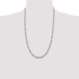 Sterling Silver Rhodium-plated 4.3mm Pav‚ Flat Figaro Chain - QF-6F12A1E4-4561