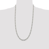 Sterling Silver Rhodium-plated 4.3mm Pav‚ Flat Figaro Chain - QF-8A3D60BF-1460