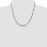 Sterling Silver Rhodium-plated 4.3mm Pav‚ Flat Figaro Chain - QF-E9DE5EF5-3766