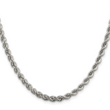 Sterling Silver Rhodium-plated 4.3mm Solid Rope Chain - QD-8FC5BEC7-8644
