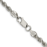 Sterling Silver Rhodium-plated 4.3mm Solid Rope Chain - QD-8FC5BEC7-8644