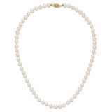 14k 5-6mm White Round Akoya Saltwater Cultured Pearl 16 inch Necklace - PL-687505F8-1558