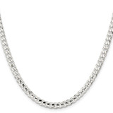 Sterling Silver Rhodium-plated 4.5mm Concave Beveled Curb Chain - QC-ED88B25C-1182