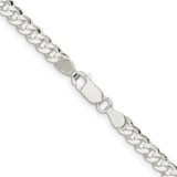 Sterling Silver Rhodium-plated 4.5mm Concave Beveled Curb Chain - QC-ED88B25C-1182