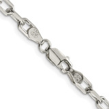 Sterling Silver Rhodium-plated 4.5mm Diamond-cut Long Link Cable Chain - QA-4E2A8CDF-5213