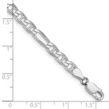 Sterling Silver Rhodium-plated 4.5mm Figaro Anchor Chain - QA-F7F03CC7-1431