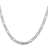 Sterling Silver Rhodium-plated 4.5mm Figaro Chain - QF-8DC4B3EB-4911
