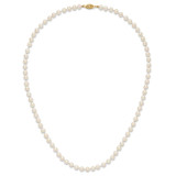 14k 5-6mm White Round Akoya Saltwater Cultured Pearl 20 inch Necklace - PL-84B0BC9A-8828