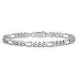 Sterling Silver Rhodium-plated 4.5mm Figaro Chain - QF-D33D8BA5-2646