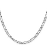 Sterling Silver Rhodium-plated 4.5mm Lightweight Flat Figaro Chain - QM-5C80EE0A-7926