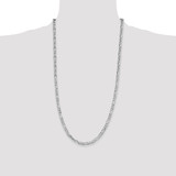 Sterling Silver Rhodium-plated 4.5mm Lightweight Flat Figaro Chain - QM-81F1B810-2518