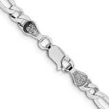 Sterling Silver Rhodium-plated 4.5mm Lightweight Flat Figaro Chain - QM-9FDE97B3-3032