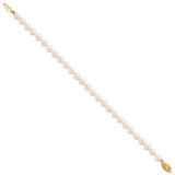14k 5-6mm White Round Akoya Saltwater Cultured Pearl 7 inch Bracelet - PL-B582A37D-8308