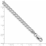 Sterling Silver Rhodium-plated 4.5mm Pav‚ Curb Chain - QC-D0A91DF5-3541