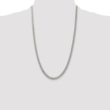 Sterling Silver Rhodium-plated 4.5mm Pave Curb Chain - QC-6ED18662-1986