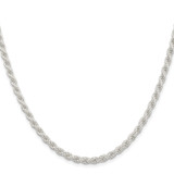 Sterling Silver Rhodium-plated 4.5mm Solid Rope Chain - QD-BC1ED9FB-4105
