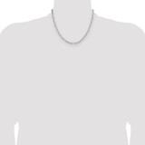 Sterling Silver Rhodium-plated 4.65mm D/C Forzantine Chain - QD-5F6BA59B-6255